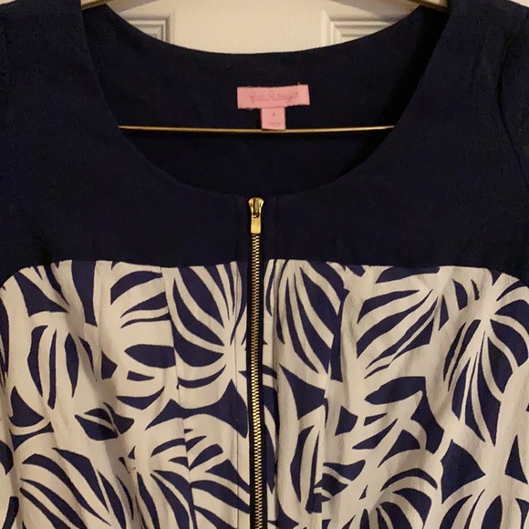 Lilly Pulitzer Vine Navy and White Dress 4 - Picture 2 of 5